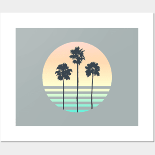 Palm Trees in Sunset Posters and Art